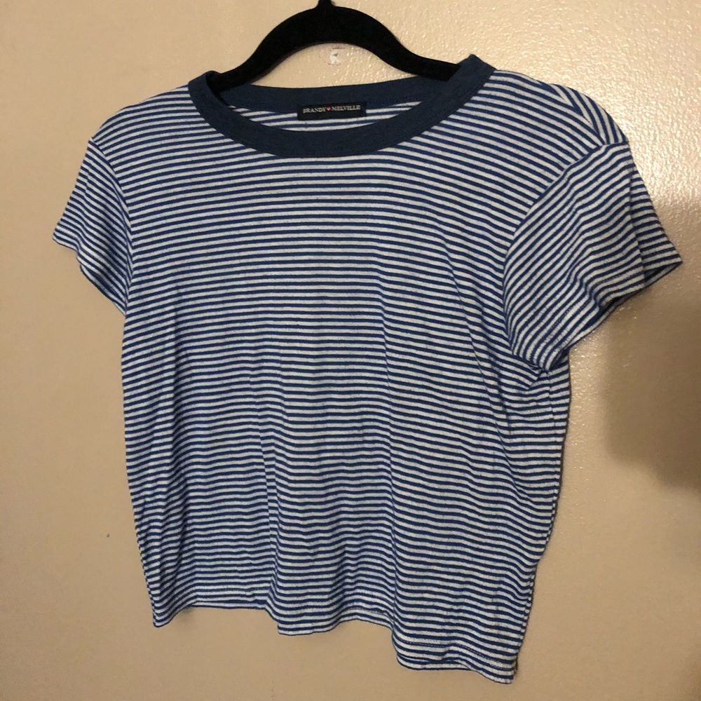 Brandy Melville blue and white striped shirt!